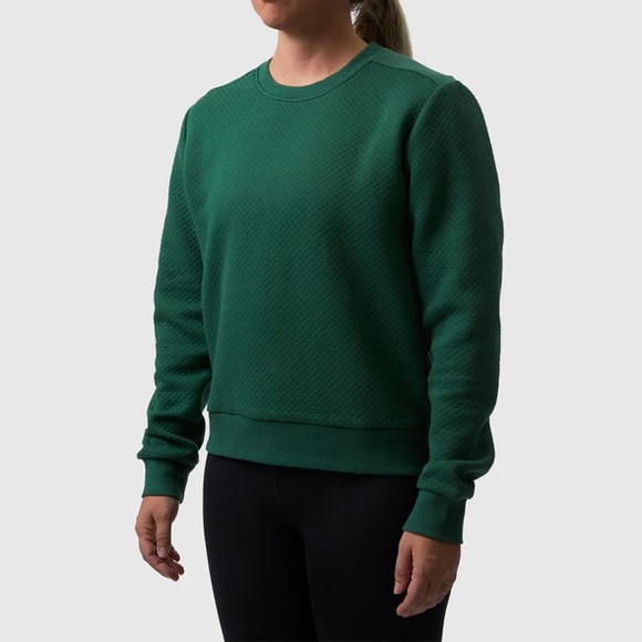 Born primitive waffle crew neck evergreen - Picture 1 of 1